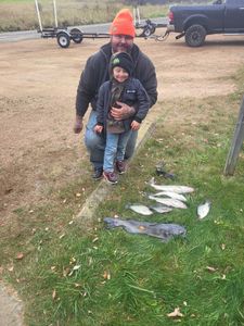 Three people fishing in Wisconsin