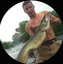 A single fisherman fishing in Wisconsin