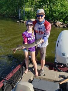 A Northern Pike, a large freshwater fish, caught while fishing in Wisconsin.