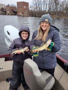 Two sauger fish caught while fishing in WI