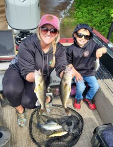 4 white bass fish caught in Mosinee