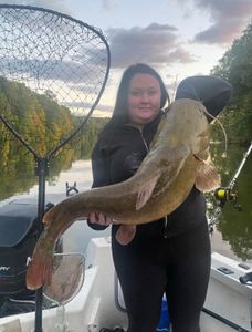 Fisherman with huge catch at Avon Lake