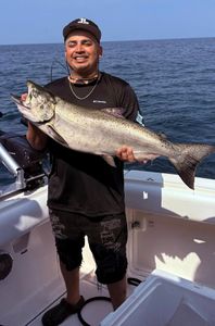 Chinook salmon caught while fishing in NY