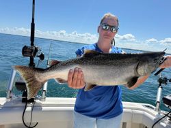 Chinook salmon caught while fishing in NY