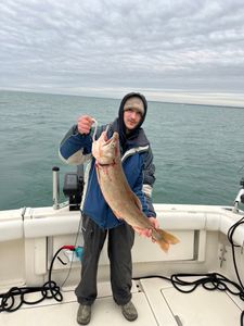 Angler holding a big 26-inch fish at 990 Point Breeze Road