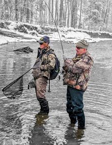 Two people fishing in New York