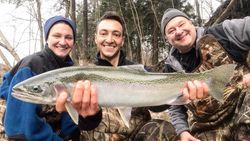A single rainbow trout measuring 37 inches caught in Angola