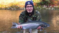 Caught a 24-inch rainbow trout in Angola
