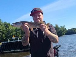 A lone angler fishing in Wisconsin Rapids