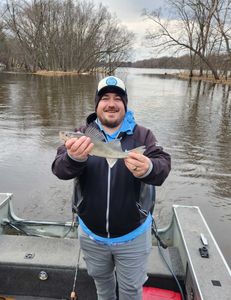 Single fisherman with 12-inch catch in Wisconsin