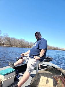 One person fishing in Wisconsin Rapids