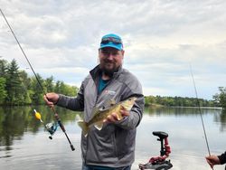 A person fishing in Wisconsin Rapids