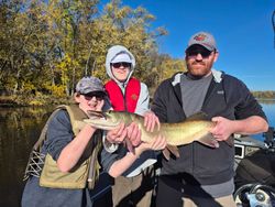 Three anglers fishing in Wisconsin Rapids