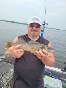 A fisherman with a walleye catch in Wisconsin Rapids
