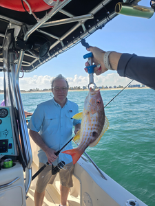 Caught a Lane snapper on the boat today!