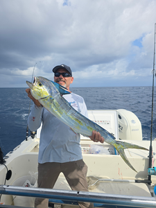 Reeling in a huge Mahi Mahi off Sebastian's coast!