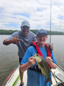 Bass fishing success on the water in King George VA with freshly caught fish