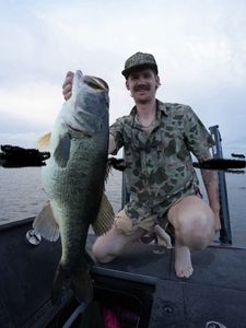 Large bass fish catch displayed on fishing boat in Davie FL