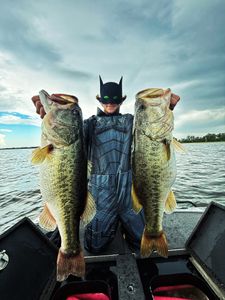 Two largemouth bass caught while fishing in FL