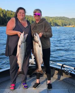 Two sea trout and chinook salmon fishing in OR