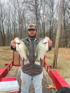 Two small fish caught while fishing in Oxford