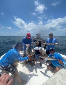 A large king mackerel fish caught while fishing in FL