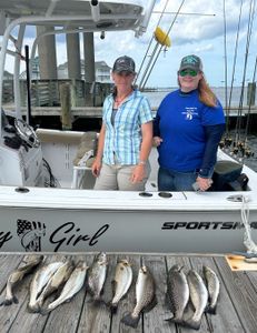 These two ladies caught their limit in trout in about an hour! 