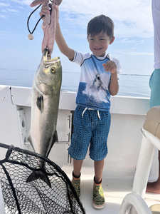 Deep sea jigging pays off with a bluefish catch!