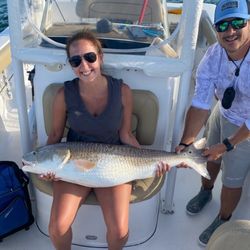 A large redfish caught while fishing in North Carolina