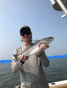 Spotted weakfish, 18 inches, fishing in Manteo