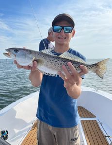 Spotted Weakfish, a 29-inch catch in Wanchese