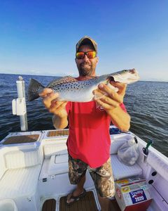 Spotted Weakfish, a 24-inch fish caught while fishing in NC