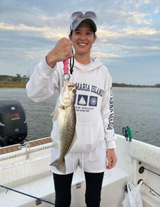 Spotted Weakfish, 18 inches, fishing in NC