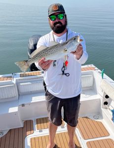 Spotted weakfish caught while fishing in NC