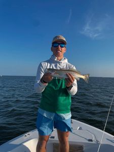 Spotted Weakfish, 15 inches, caught while fishing in Wanchese