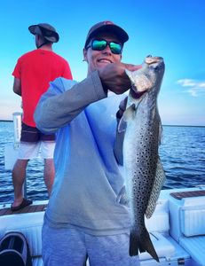 Spotted Weakfish, 25 inches, fishing in Wanchese