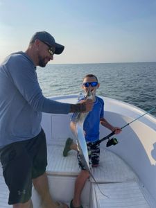 Two people fishing in North Carolina