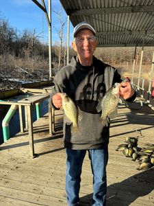 Two crappie fish caught in Pittsburg