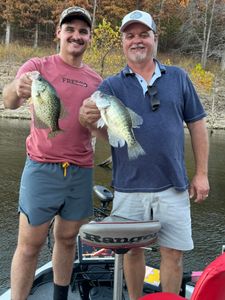 Two white crappie and crappie fish caught in MO