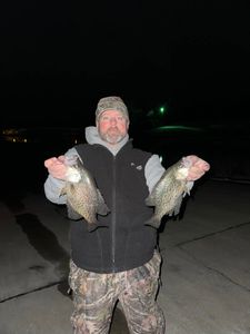 Two crappie fish caught in Pittsburg