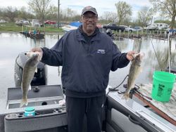 Two small fish caught during fishing trip at Woodland Beach