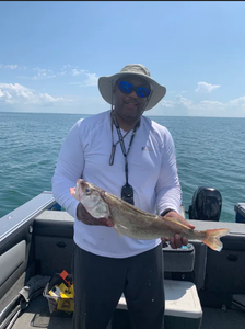 Angler fishing at Woodland Beach