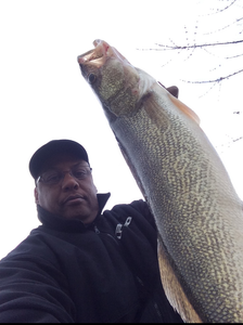 Angler with a big fish at Woodland Beach