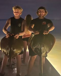 Two anglers enjoying fishing at Panama City Beach