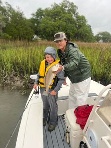 Two anglers fishing at Edisto Beach