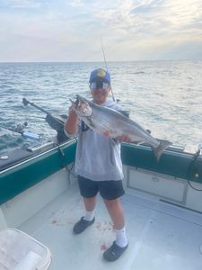 Coho salmon caught by angler in NY