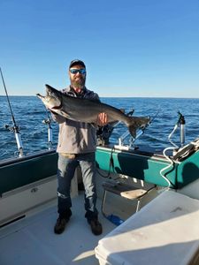 Coho salmon caught in Olcott while fishing