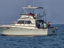 Three people enjoying fishing at Olcott
