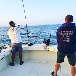 Angler fishing in Olcott