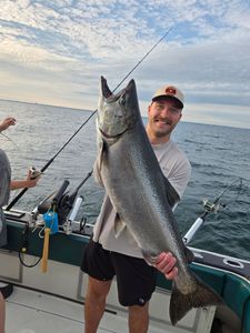 One person fishing at Olcott